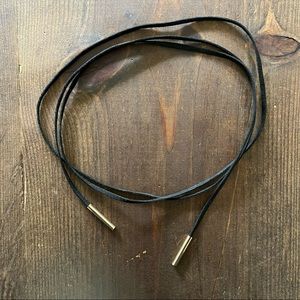 Black tie-up necklace with gold detail